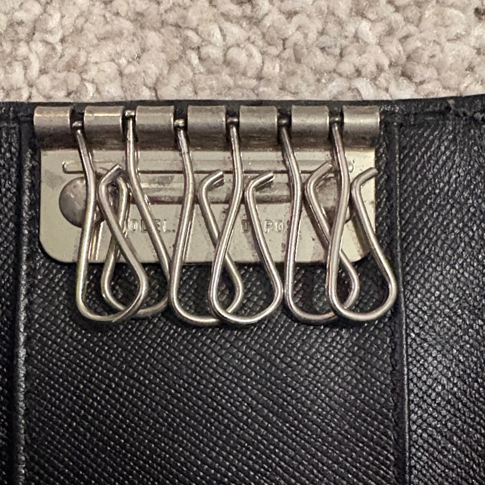 Prada Black Saffiano Leather Card Holder with Triangle Logo Plaque - Picture 10 of 12